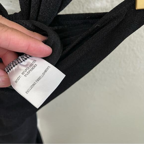 Peppermayo Black Cutout Front Open Back Midi Dress Womens Size 2 - Picture 9 of 10